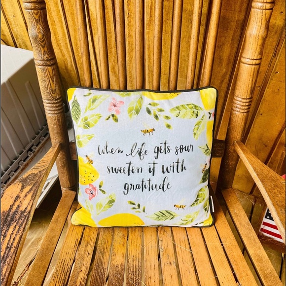 *Sweeten It Lemon Buffalo Check Pillow NEW - Picture 9 of 10